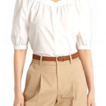 Ralph Lauren Lauren cotton broadcloth White Puff Sleeve Top NEW quiet luxury Photo 0