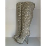 Shiekh Silver Rhinestone Over Knee High Heel Boots Women’s Size 9 Glam Party Photo 1