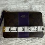 Coach  Purple Brown Signature Coated Canvas Wristlet Photo 6
