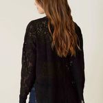 Free People Black Floral Sheer Lace Dolman Sleeve Sweater Medium Lagenlook Layer Photo 1