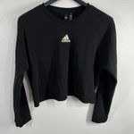 Adidas ‎ Cropped Sweatshirt Pullover Athleisure Activewear Logo Black XL Gym Photo 1