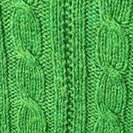 American Eagle Kelly Green V-Neck Cable Knit Sweater Large Vintage Fit Photo 7