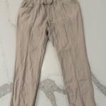Columbia  Linen Blend Drawstring Cropped Pants Women’s Medium/27L Khaki Beige Photo 0
