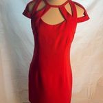Esley Orange Cut Out Cap Sleeve Sheath Dress Photo 0
