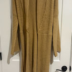 BCBGMAXAZRIA  Camel Ribbed Belted Long Cardigan – Size Large Photo 0