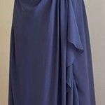JJ's House JJ’s House NWT Mauve Lace Stormy Blue Chiffon Draped V Neck Folral Dress Sz 14. Photo 0