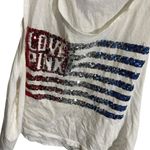 Victoria's Secret PINK M American Flag Sequin Tank Top White Photo 1