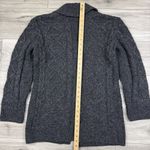 INIS CRAFTS Long Cardigan Sweater Charcoal Gray Merino Wool Irish Fisherman Sz M Size M Photo 3