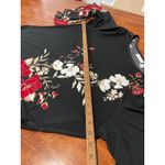 Susan Graver  Black Floral Bell Sleeve Blouse Top XL Shirt Blouse Career Work Photo 1