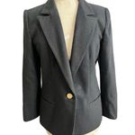 Leslie Fay Vintage Single Button Wool Blend Black Blazer 10P Photo 0