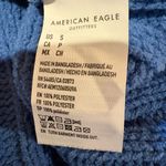 American Eagle  blue chunky cable knit cropped long sleeve pullover sweater sz S Photo 4