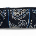 Vera Bradley Retired Blue Bandana Brush Pencil Makeup Zip Case/ Roll Lined NWOT Photo 0