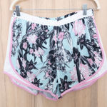 Nike  Women Active Shorts Size L Blue Pink Floral Dri Fit Athletic Running Sporty Photo 0