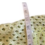 Le lis  crochet floral knit chartreuse open weave sweater 100%cotton top Sheer Photo 9