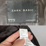 ZARA Double Breasted Pleated Trench Coat Jacket Dark Brown Size Small Office Job Photo 12