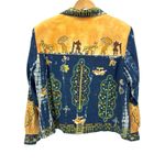 Vtg Sandy Starkman Tie Dye Embroidered Elephant Boho Jacket L‎ Artsy Boho Hippie Yellow Size L Photo 5