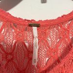 Free People  Lace Trimmed Skater Tank Dress Coral Orange Boho Size XS Photo 3