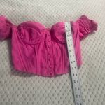 ASTR  The Label Corset Top Women's Small Pink Linen Sweetheart Neck Off Shoulder Photo 7