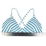 RVCA Moxie Cross Back Bright Blue Striped Bikini Top Medium Photo 4