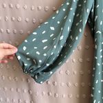 Abercrombie & Fitch Geometric Print Long Sleeve Mini Dress Sz XLP Teal White Photo 2