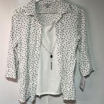 Croft & Barrow  Polka-dot  Button-Up W/Built-in Cami and necklace NWT Petite SML Photo 14
