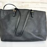 Michael Kors  Women Large Extra Slim Black Jet Setter Pebbled Leather Tote Bag Photo 4