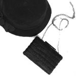 LA Diva Faux fur mini‎ bag black rectangle crossbody Photo 1