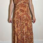 Taylor Orange Multicolor Paisley Maxi Dress Size Large Photo 0
