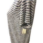 Aeropostale Striped Raw Edge V-Neck Loose Top Navy Blue Small Photo 5