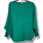FOR HER PARIS Lana Wool Green Italian Boutique Boat Neck Quarter Photo 0