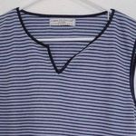 Carolyn Taylor By Design Sz L Sleeveless Knit Top Blue & Navy Striped Photo 1
