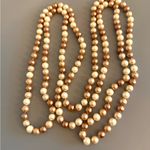 Elegant Vintage Faux 7mm Pearl Necklace Set in White/Brown 60 Inches VERSATILE 🔥 Brown Photo 2