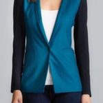 Elie Tahari Women's Bethany One Button Colorblock Notched Lapel Blazer Size 4 Photo 0