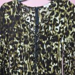 Umgee  Romper Shorts Womens Small Animal Leopard Lace‎ Up Front Boho Casual Chic Photo 3