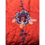 Free People  Embroidered Red Boho Mini Dress Cutout Back Size L with pockets Photo 5