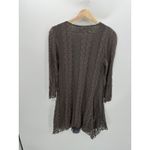 Pretty Angel  Tunic WOmen Large Gray Lace V Neck Silk Blend Whimsigoth Dark Fairy Photo 1