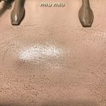 Miu Miu Beige Nude Craquele Cracked Genuine Calf Leather Tote Crossbody HandBag Photo 1