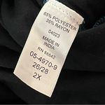 Soft Focus Shirt Dress Midi Floral Print Lace Long Sleeve 2X 26/28 Teal Black Blue Photo 4