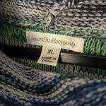 Jean Paul Richard Multi Color Cowl Neck Cable Sweater XL euc Macy's Brand Blue Photo 1