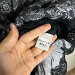 Hunter Bell  NYC Black Gray Floral Stripe Eliza Ruffle Lace Top Sz 0 Photo 5