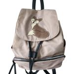 Union Bay Backpack Fox Patch Nylon Purse Bag Lightweight Snap Flap Tan Brown Photo 0