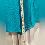 Reba NWT  Size S Turquoise Swiss Dot Lace Sleeveless Midi Dress Asymmetrical Hem Photo 9