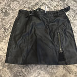 Free People Black Leather  Skirt Faux Photo 0