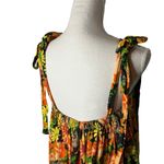 Free People  Bali Moroccan Flowers Black Colorful Tie Strap Tank Top XS Photo 7