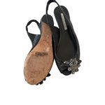 Vera Wang  Lavender Black Leather Floral Slingback Sandals Size 6.5 Photo 6