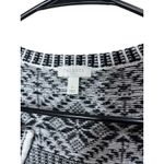 Talbots Cardigan Sweater Womens Small Black White Striped Zip Up Knit Photo 5