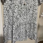 Dalmatian Tiered Polka Dot Mini Dress Spotted Black White Sz Small Spring Fun Photo 2