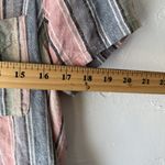 Ban.jara Shirt Womens Large Multicolor Linen Blend Short Sleeve Button Up Pocket Photo 5