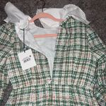 Glamorous  Green and Pink Plaid Mini Dress with White Collar Photo 7