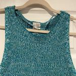 cupio NWT  Size M Scoop Neck Sleeveless Cotton Teal Heather Knit Vest Top Cotton Photo 1